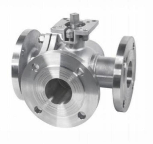 HIGH PLATFORM THREE WAY FLANGE BALL VALVE