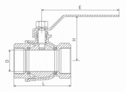 TWO PIECE INTERNAL THREAD BALL VALVE (2000WOG)