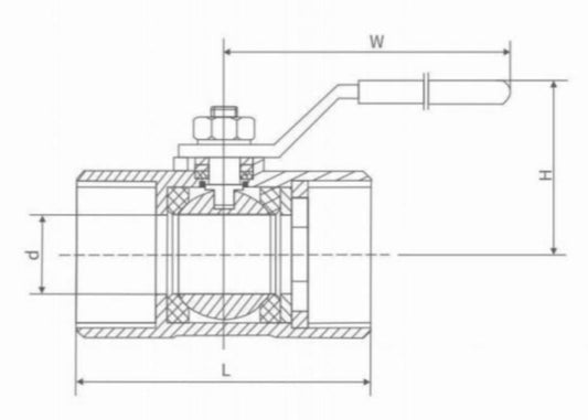 ONE PIECE INTERNAL THREAD BALL VALVE
