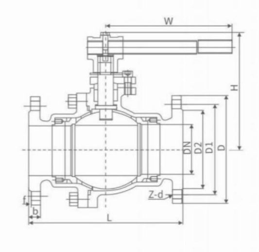 GB STANDARD FLANGE FLOATING BALL VALVE