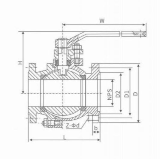 API STANDARD FLANGE FLOATING BALL VALVE