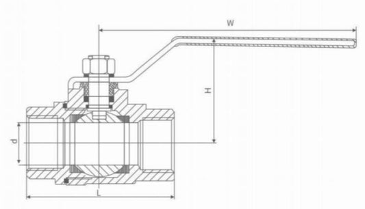 TWO PIECE GERMAN STANDARD BALL VALVE